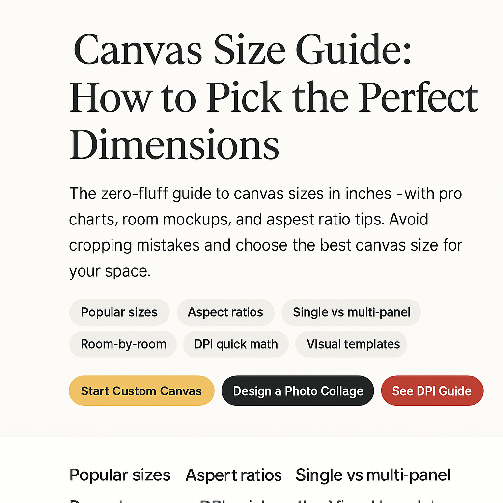 Canvas Prints Size Guide