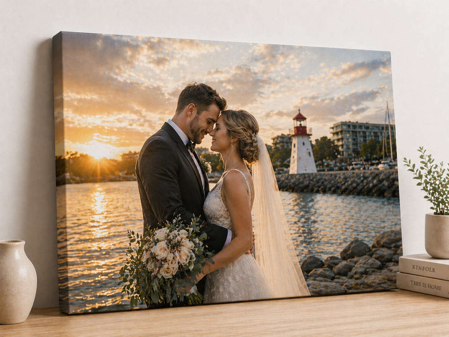 Wedding canvas print Oakville Ontario bedroom wall decor