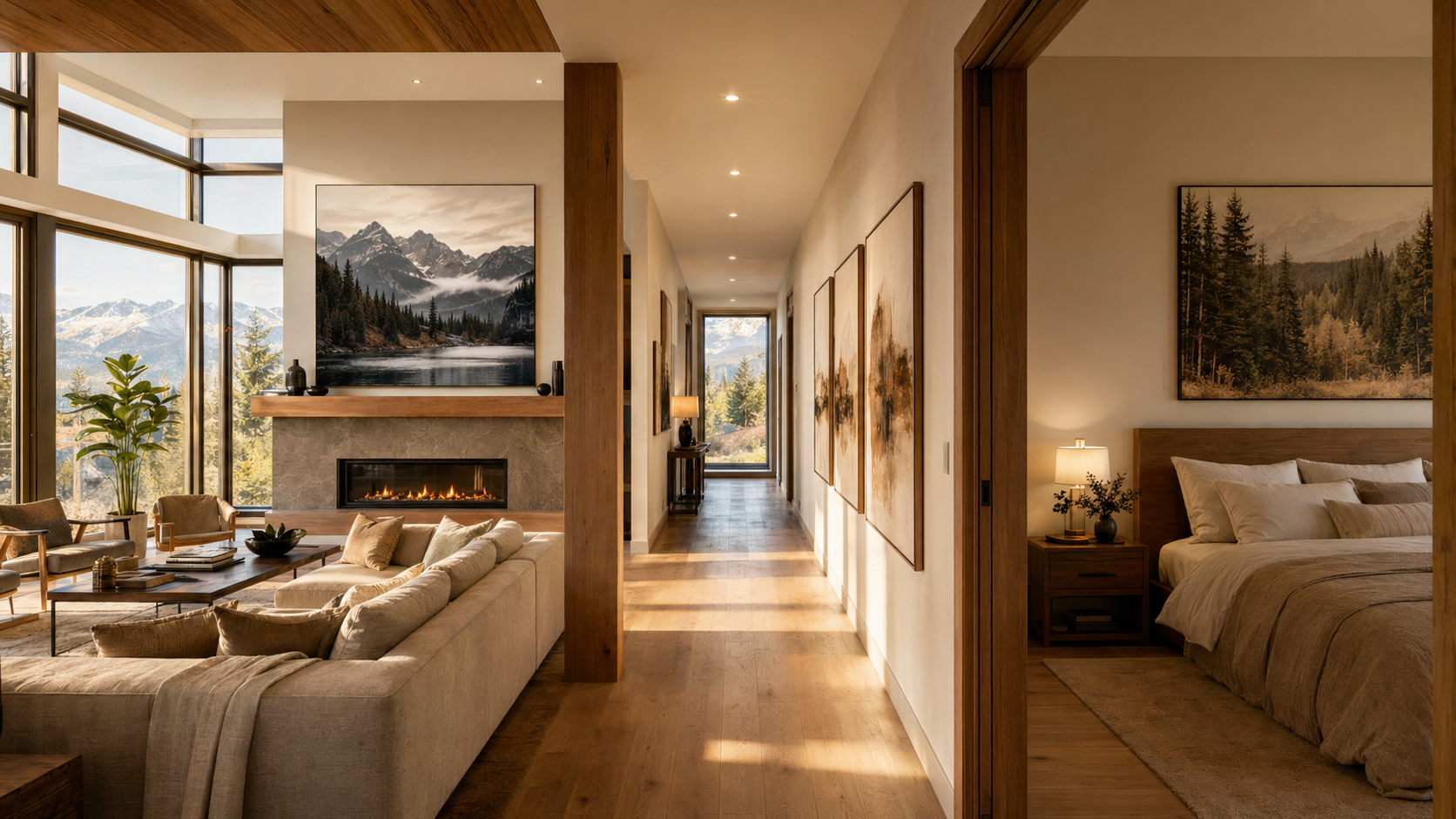 beautifully sized custom canvas prints on the walls