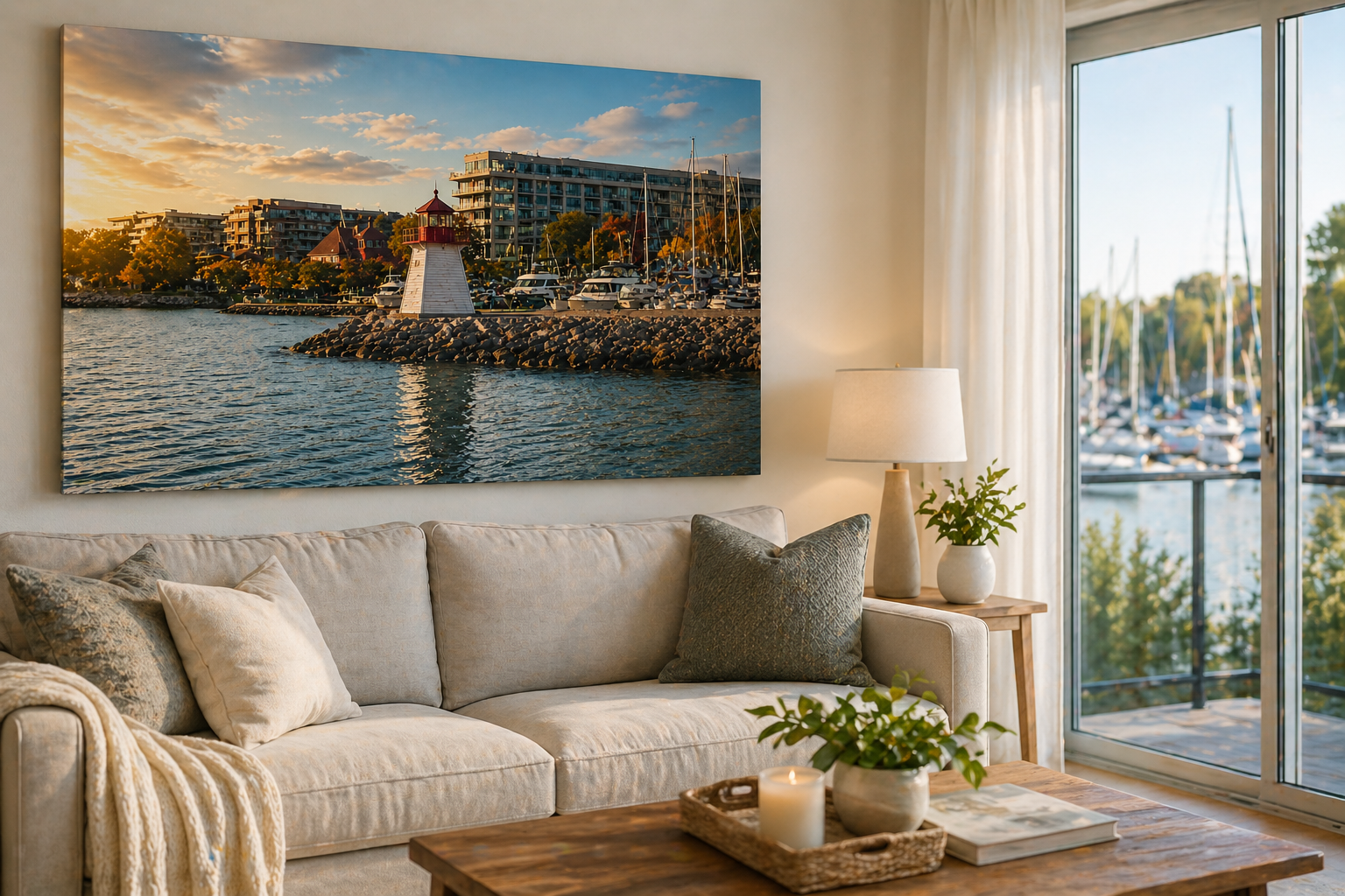 Custom canvas printing in Oakville Ontario living room wall art