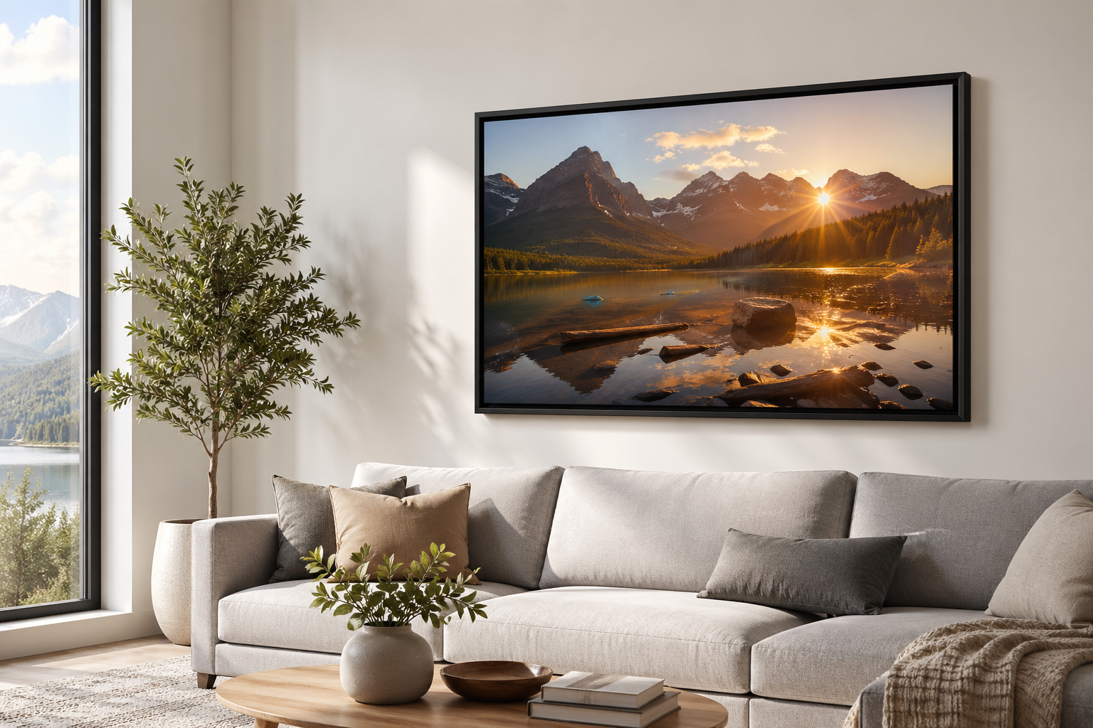 Framed canvas print Canada on wall